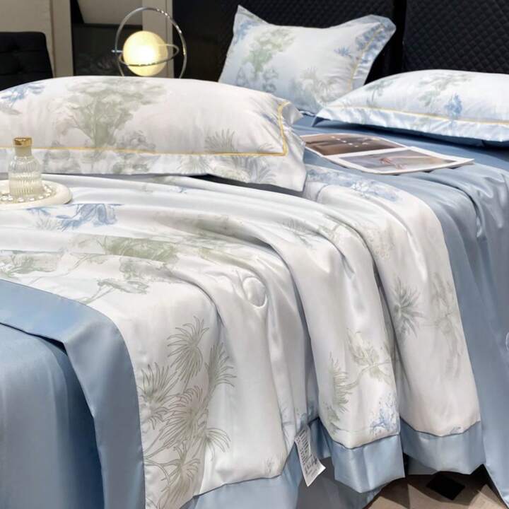 夏のlycelティアンシ夏クールキルト4ピースセット機械洗えるシングル