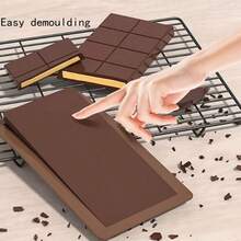 2pcs/1pc Super Large Chocolate Mold Tray, Thick Silicone Chocolate Mold Tray, Dubai Style Chocolate Bar Mold For DIY Baking, Chocolate Bar Filling Mold, Chocolate, Cake, Ice Cube Mold