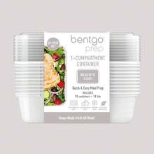 20-Piece Lightweight, Durable, Reusable -Free 1-Compartment Containers - Microwave, Freezer, Dishwasher Safe - White - White - View 6
