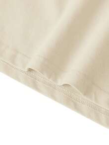 [New For Summer 2025] 100% Cotton Women's T-Shirt, Short Sleeves, Holiday Pattern, Casual, Crew Neck, Recommended For Matching Outfits, Tops - 杏色 - 查看 4