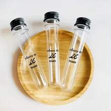 18Pcs 45ml Clear Plastic Test Tubes, With Screw Caps, For Scientific Experiments, Bath Salts, Candy Storage, Party Favors, Can For Durable And Reusable Use, Suitable For The Storage Of Spices, Beads And Powder, Be Used In Scientific Experiments