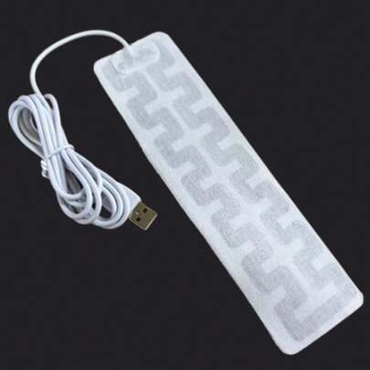 1个USB加热元件，卧室保暖用品，全天温暖：USB加热垫，适用于手套、袜子、鞋底和围巾 - 适合寒冷天气取暖，寒冷天气保暖用品（白色），圣诞礼物，暖手宝，男士礼物，圣诞袜填充物，可充电暖手宝