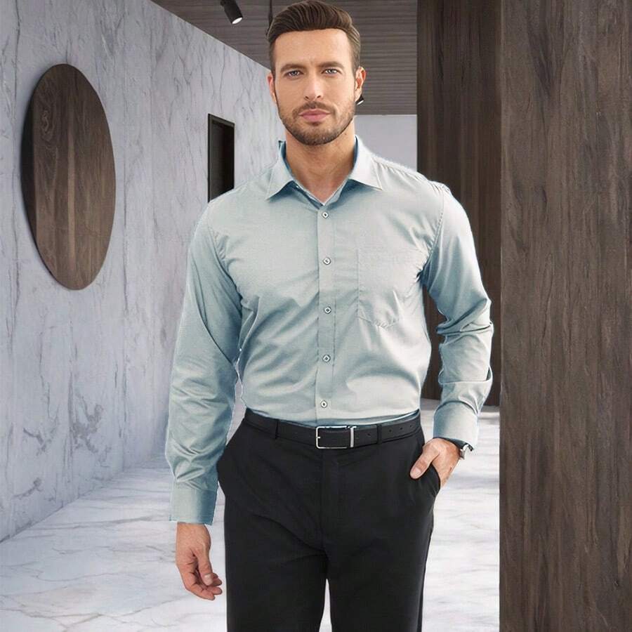 Men Shirts - Dusty Blue - View 1