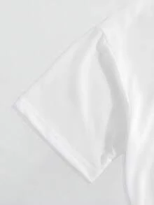 Women Heart-Shaped Dog Doodle Simple Heart Print Solid Color Short Sleeve Casual Regular Crew Neck T-Shirt