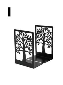 1Pair Metal Bookends, Tree Of Life Desktop Metal Book Ends, Book Storage Rack, Minimalist Desktop Book Holder, Student Combo Desk Organizer Rack, Multifunctional Desktop Decoration Stand For Office Best Gifts Birthday, Office Desktop Home Bookend Gift For Book Loves Office Desktop Iron Book Rack, Book Stand, Reading Stand,