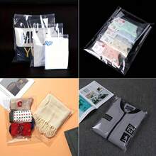 100个透明OPP塑料袋，礼品包装袋，珠宝包装袋，周年纪念，生日透明包装袋，多用途小工具配件袋，节日礼品包装袋，衣服配饰收纳盒袋，透明自粘袋，适用于运输，旅行，储存，包装，礼品，生日，周年纪念，婚礼 - 透明 - 查看 3