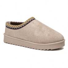 Tropiscape 宽版女靴，保暖套脚休闲户外时尚百搭冬季鞋款，万圣节适用 - 卡其色 - 查看 6