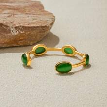 Uworld Pulsera minimalista de zirconio Caitlyn, pulsera apilable ajustable, joyería de piedra natal, regalo de aniversario, chapado en oro de 18k