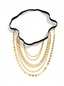 1 Stück luxuriöse Herzform Pailletten Quaste elastische Bein Kette, Frauen Mode sexy Glitzer Oberschenkel Kette, minimalistischer Straßen-Stil für Sommer Strand