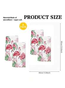 2 Pcs Watercolor Pink Flamingo Kitchen Towels Dish Towels Kitchen Drying Washing And Drying Dishes