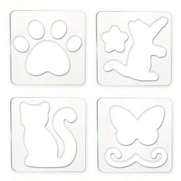 [Quilting Rulers Sewing Tools Set] 1Set 4PCS Acrylic Quilting Templates Cat Butterfly Cat Paw Sewing Tools Kit Quilting Rulers DIY Sewing Tools Leather Cutting Stencils For Quilting Handwork