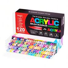 Set de 168 colores, 1 conjunto de 120 colores de rotuladores de marcador acrílico líquido con punta suave, suministros de arte para estudiantes, marcadores para dibujar en zapatos, camisetas, pintura corporal impermeable, grafiti, colorear, útiles escolares, regreso a clases