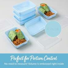 20-Piece Lightweight, Durable, Reusable -Free 1-Compartment Containers - Microwave, Freezer, Dishwasher Safe - Sky - Camel - View 8