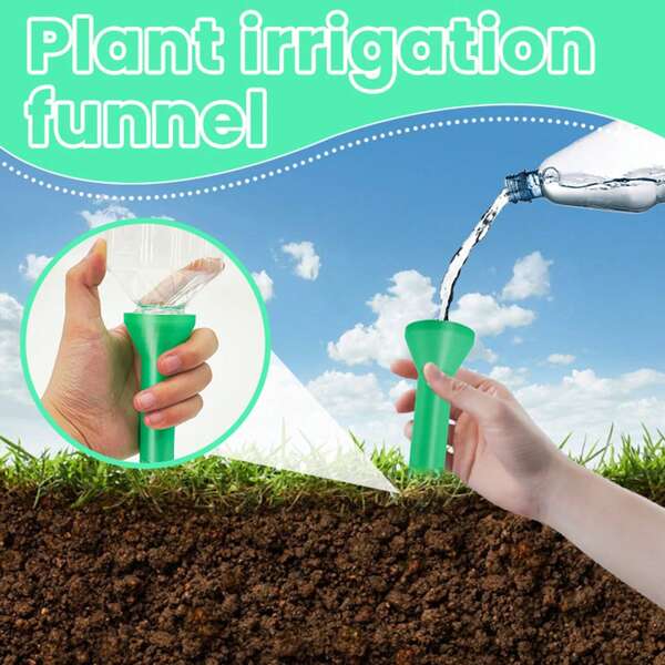 Embudo de plástico para riego de plantas
