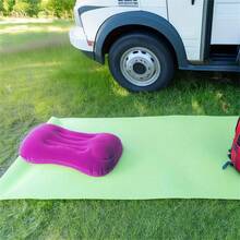 5 种颜色可选充气露营枕头，1 件便携式颈部支撑压缩充气枕头，适用于海滩、办公室、家庭、旅行，紧凑型气枕