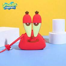 SPONGEBOB 1PC/2PCS SpongeBob SquarePants Officially Licensed SpongeBob DIY Silicone Bag Waterproof Wearproof Coin Purse Headphone Bag Cute Cartoon Carry-On Bag Birthday Gift For Friends Family