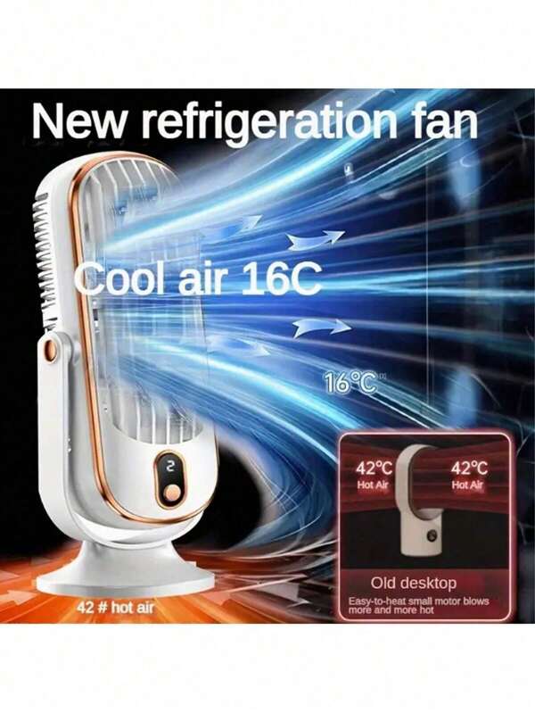 Desktop Fan 2025 Upgrade Large Capacity Battery, Dual Motor Dual Head Fan Portable Stylish Desktop Fan, Small Home Desktop Fan, Five Gear Air Cooled Fan 720° Surround Hairdryer, Office, Travel, Camping, Outdoor Portable USB Fan, Christmas And Valentine's Day Gifts