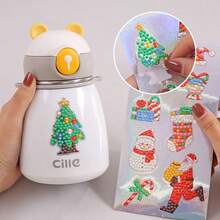 1 pieza Conjunto de juguete de pegatina de diamantes de imitación de 5D con brillo holográfico aleatorio para manualidades DIY