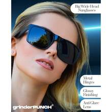 Mens Oversized Sunglasses XL Big Head Fit Extra Wide Frame Sunglasses For Men Big Heads XXL Large Wide Shades - BlackPolarizedSuperdarkLens/GlossyFrame - View 5