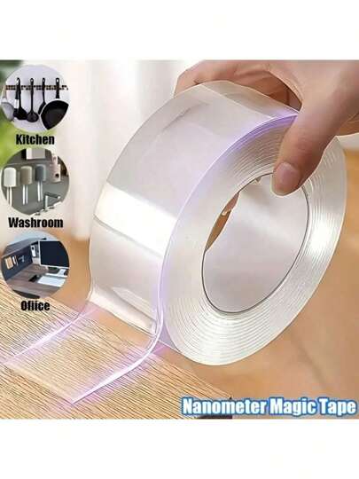 1 Roll Of Double-Sided Tape, High Viscosity Transparent Nano-Acrylic Tape, Wall Car Seamless Waterproof Strong Tape, High Temperature Anti-Skid Sticker, Strong Tape, Home Decor, Party & Christmas Storage