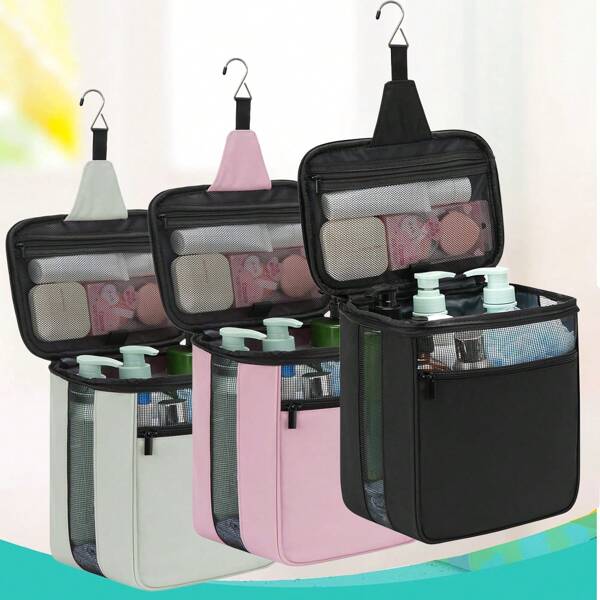 Mesh Duschkorb, Studentenwohnheim Grundausstattung für Mädchen, schnell trocknender Mesh Duschkorb, Reise- und Kreuzfahrt-Grundausstattung, Reise-Kulturtasche für Frauen, große Make-up-Organizer für Vollgrößen-Toilettenartikel, Geschenke für Frauen, Reiseaccessoires, Urlaub, Sommer, Rückkehr zur Schule, Schulsachen, Tasche für Schule, Waschbeutel, Reise
