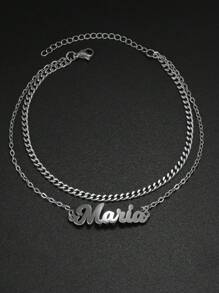 1 Stück personalisiertes, individuell bedrucktes 18K Edelstahl Fußkettchen für Frauen, zierlicher Schmuck für Sommer, Strand und Alltag, Geburtstagsgeschenk, Jahrestag, Muttertag, Valentinstag, Weihnachten, Thanksgiving Geschenk für Mutter, Schwester, Freundin, gute Freundin, Lehrerin