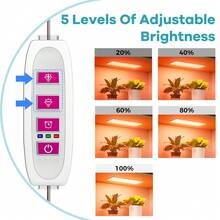 LED Green Plant Grow Light Sunlight Quantum Board Cycle Timing Auto On/Off Indoor 5Levels Dimmable Seedlings Planting Fill Lamp USB 5V Greenhouse Tent Growth Box Potting Succulent Bonsai Hydroponic Lights Red Blue UV IR Adjustable Brightness Moss Vegetable Fruit Cactus Flower Professional Cultivation Lighting 1-4Heads 72/144/216/288leds - LED Plant Grow Lamp-sunlight - View 2