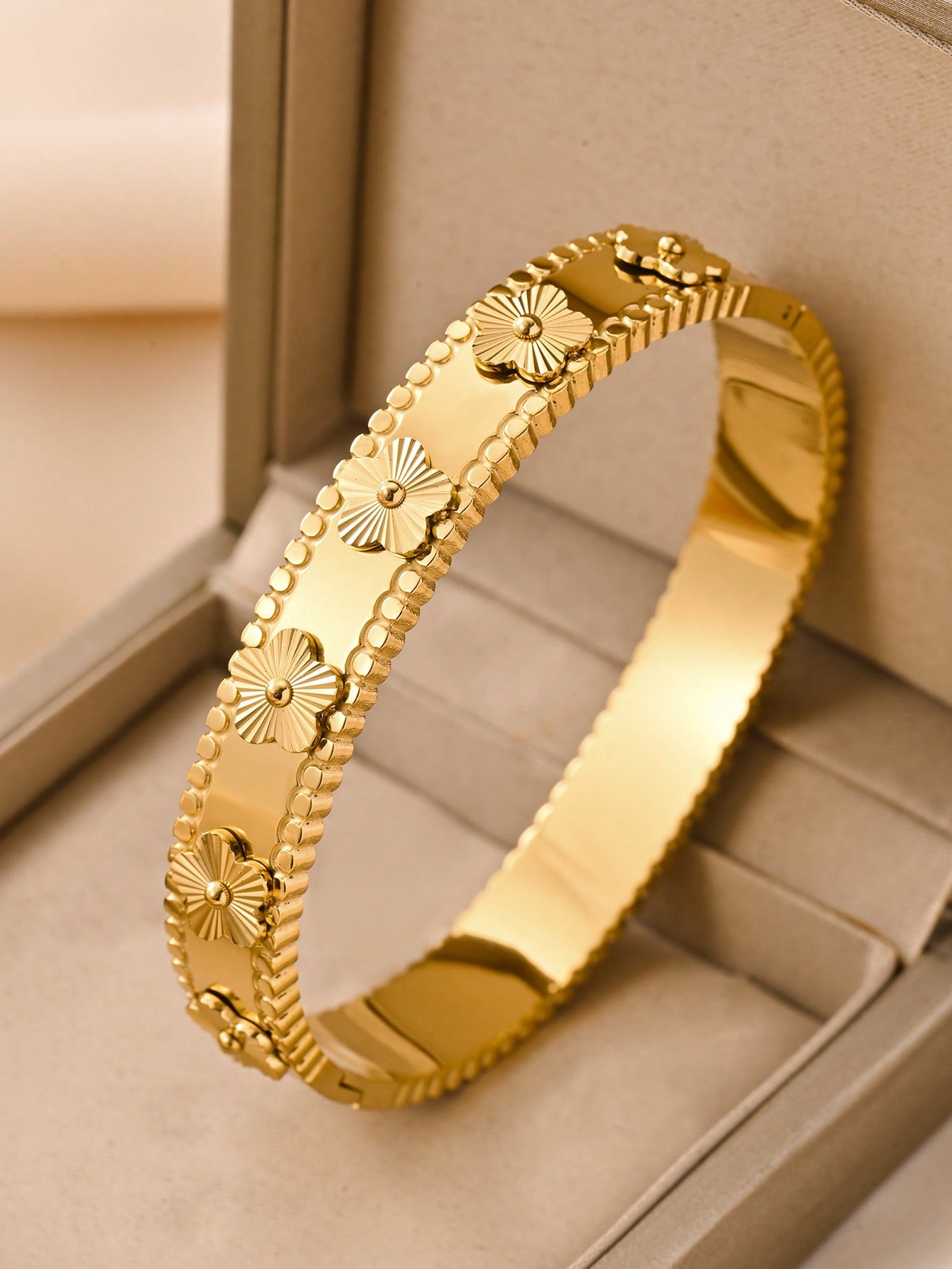 4 قطع/3 قطع/1 قطعة سوار مطلي بالذهب عيار 18 قيراط،...