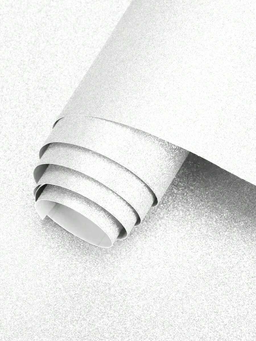 Glitter Adhesive Roll Wallpaper 45cmx10 Meters Home Decoration Covering Shine Bedroom Contact - 白色 - 查看 1