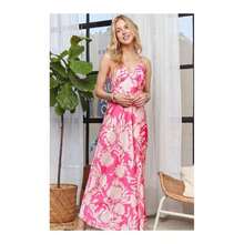 ADORA Print Spaghetti Strap Maxi Dress - Pink - View 4