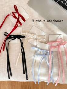 10 件女士涤纶彩色蝴蝶结发夹流苏长尾蝴蝶结发夹蕾丝，优雅，仙女发饰，适合日常使用，扁平爪夹，发夹，发夹 - 彩色 - 查看 12