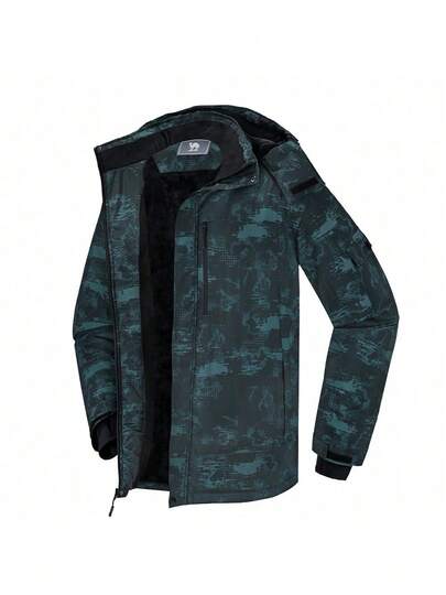 CAMEL CROWN Men's Waterproof Ski Jacket With Fleece Lining, Warm And Windproof, Suitable For Snow, Rain, Hiking And Outdoor Activities