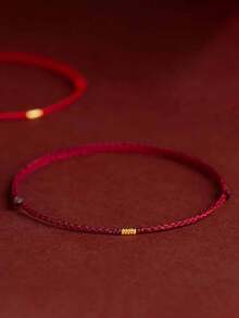 1条时尚编织幸运红绳手链，男女皆宜，情侣款，简约风格，手工制作，适合日常佩戴、派对、朋友生日礼物，多种颜色可选