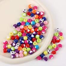 100 pièces/paquet Perles bicolores en forme de cœur coloré pour la fabrication de bracelets, colliers et accessoires de bijouterie DIY