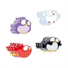 hoojojo 10 Peças de Cartões de Apagamento à Seco Dupla Face, 10 Cores, Cartões Ilustrados em Forma de Pássaro, Cartões DIY Escrevíveis, Ferramentas de Prática de Escrita Manual, Jogos de Soletração, Materiais Didáticos Interativos, Suprimentos de Aprendizagem Montessori, Atividades em Sala de Aula, Aprendizagem em Casa, Papelaria de Volta às Aulas