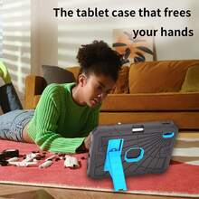 军用级防震保护壳，兼容 iPad 第十代（2022 年，10.9 英寸）、iPad（A16）11 英寸（第十一代，2025 年）、iPad 11（A16 2025 年）、iPad 第七/八/九代（10.2 英寸，2019/2020/2021 年）。这款重型军用级防震保护壳配备集成支架，兼容 iPad 第十代 10.9 英寸平板电脑。 - 黑+天藍 - 查看 7