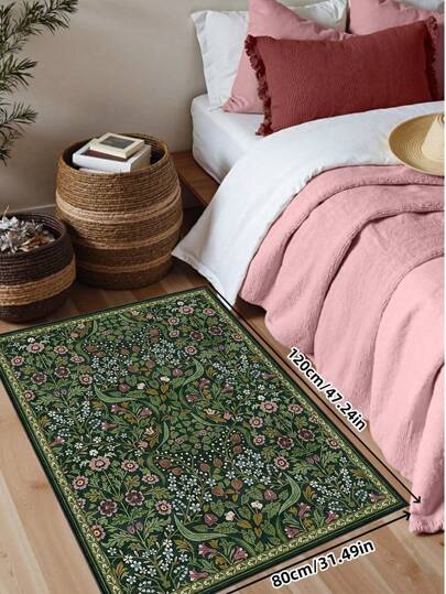 Pc Boho Moderne Parisian Garden Bloemen Tapijt Living Room, Non Skid Rust Vloerkleed Print Vintage Farmho Bedroom Dining Room Dorm Office Home view 7