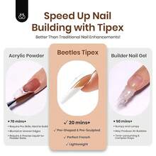 Beetles Tipex Instant Apex Press On Nail Tips: 480PCS Pre-Building Brown Long Coffin French Tip Press On Nails False Nails 12 Sizes Gel Nail Tips-Thick Acrylic Nails Flat Nails - Z-brown Long Coffin - View 5