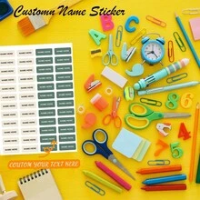96/192/288/384 件定制姓名贴纸 - 非常适合学校用品、返校：适用于笔记本、钢笔等