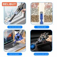 Potente aspiradora para coche y hogar - Recargable USB, incluye accesorios, cuerpo de resina ABS, batería de litio de 2000mAh, dispositivo portátil para polvo | diseño elegante | Acabado elegante, dispositivo de limpieza para el hogar, adecuado para el cuidado de sofás y suelos.