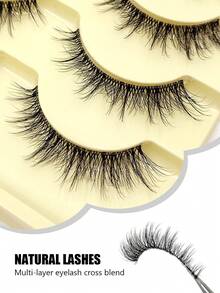 Asiteo 5 Pairs Spiky Manga Lashes - Anime Cosplay False Eyelashes, Natural Look With Clear Band, Doll Eye Style, Reusable, Suitable For Beginners - Lông mi Manga nhọn - Xem 3