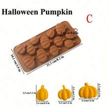 1pc 3D Halloween Silicone Mold, Halloween Pumpkin Bat Skull Ghost Fondant Chocolate Mold For DIY Halloween Gummies, Candy, Jelly, Chocolate, Jello Baking Tools, Kitchen Gadgets
