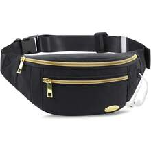 Entchin Fanny Pack Women Men,Crossbody Belt Bag With 4-Zipper Pockets,Adjustable Waist Bag Pack,One Of Most Popular Travel Essential Gifts Walking,Traveling,Cycling - Black - View 10