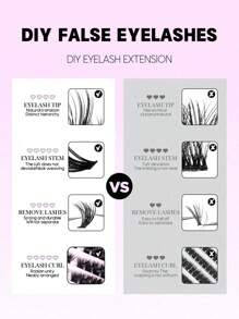 640pcs 608pcs D-Roll Personal Eyelashes, Suitable For Beginners To Make At Home, Thick, Fluffy, Unique And Cute False Eyelashes, Soft And Natural Eyelash Cluster Mixed Style, 30D+40D+50D+60D+80D+100D, 8/10/12/14/16MM Mixed Length, Can Be Reused In Daily Life, Wedding Dates, Parties, Travel And Spring Festival Period