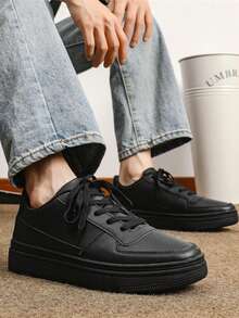 أحذية رياضية كاجوال للرجال قياس واسع للأصابع، قابلة للتنفس لجميع المواسم، مانعة للانزلاق، مقاومة للروائح الكريهة، ذات نعل سميك، باللون الأبيض النقي، عالي الكعب منخفض من النوع القابل للربط، مناسبة للرياضة والأنشطة الخارجية، يوصى بطلب مقاس أكبر بمقدار مقاس واحد