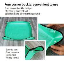 32x32cm Waterproof Garden Mat For Potting Soil Replacement - Durable, Thick Plastic, Suitable For Succulents, Flowers And Vegetable Gardening, Green Round Mat With Handle, Gardening Maintenance | Round Garden Mat | Durable Plastic