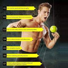 Piłka bokserska refleksyjna do koordynacji ręka-oko, sprzęt bokserski do treningu w domu, dwustronna piłka bokserska, trening dla dorosłych, brak konieczności montażu młotka, łagodzenie stresu i lęku.