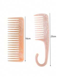 2pcs Marble Pattern Wide Tooth Comb Set, Detangling Comb, Shower Comb,Hair Comb Brush For Women Curly/Wet/Dry/Long/Thick Hair Hair Tools,Hair Products And Accessories For Barber Salon Beauty Travel Essentials