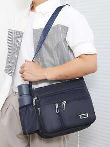 新款多功能休闲包男士大号收纳工具帆布包斜跨式单肩包斜挎旅行包背包