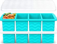 Silicone Freezer Molds For Soup With Lid – 1-Cup Soup Container Style Ice Cube Trays For Freezer, Meal Prep & Food Storage, Freeze 250mL/125mL Portions – 2 Pack - 藍色 - 查看 1